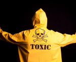 Yellow jacket that reads Toxic; signs you work in a toxic workplace for women, signs you work in a toxic workplace for Black women, signs you work in a toxic workplace in tech Twanna Carter