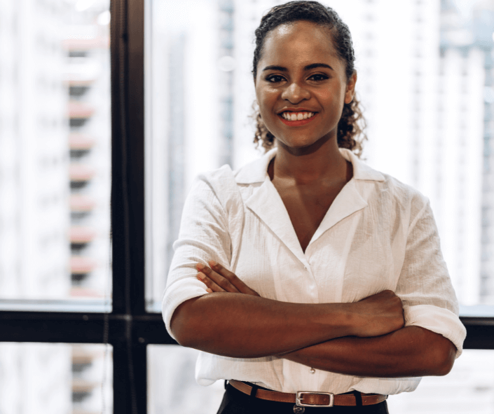 Beautiful Black woman wearing beige blouse;how to build a resilient career mindset, tips for building a resilient career mindset, strategies for building a resilient career mindset, exercises for building a resilient career mindset, books on building a resilient career mindset, Twanna Carter, Black career coach, build your confidence, workplace hazing, catastrophic thinking, resilient